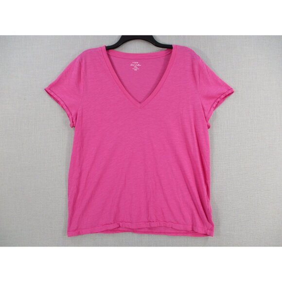 J.Crew Slub Cotton Tee Pink V-Neck T-Shirt XXL - Picture 1 of 7